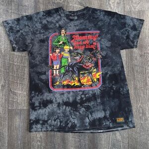Steven Rhodes Black Tie-Dye Graphic T-Shirt